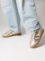 Sneakers Uit Leder Gola Goud women CLB783-vue-porte